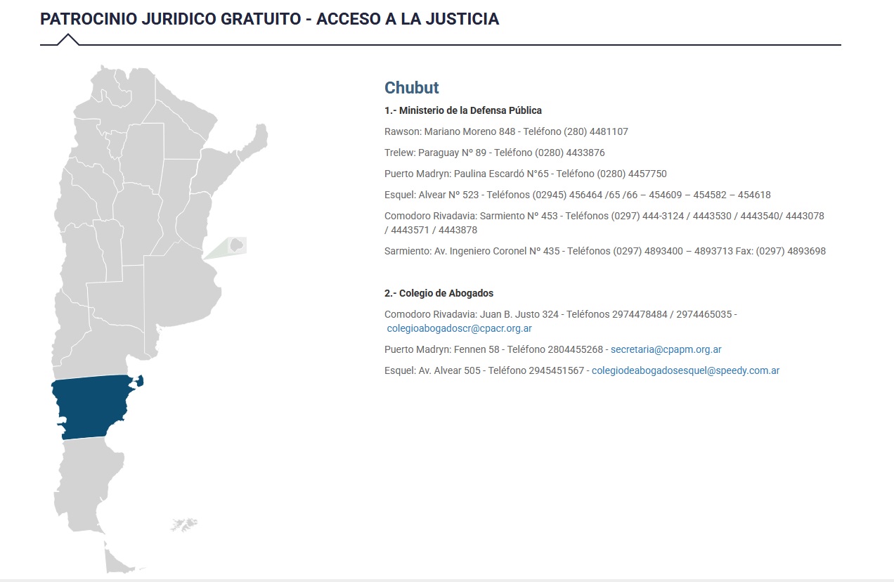 La Defensoría del Pueblo de la Nación presenta un mapa interactivo de patrocinio jurídico gratuito en todo el país
